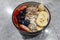 Acai smoothie bowls | Delicious superfood Healthy breakfast | Organic vegan food with bananas, strawberries, oats, granola