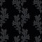 Acanthus leaf vector seamless pattern background. Elegant black grey monochrome backdrop with hand drawn stylized leaves