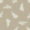 Acanthus leaf vector seamless pattern background. Spacious arts and crafts style hand drawn vintage leaves ecru beige