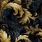 Acanthus leaves seamless foliage pattern, medieval vintage style, painted baroque botanical leaves