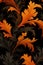 Acanthus Theme in Halloween’s Warm Orange & Black Wallpaper