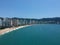 Acapulco Bay Aerial Top View ocean in sunny day