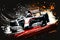 Acceleration racing car with driver during Formula One Racing, generative ai