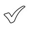 Accept, approve, check, confirm, success, yes outline icon. Line art design.