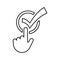 Accept, approve hand icon. Line, outline symbol