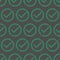 Accept aproved icon vector seamless pattern. Outline circle button. Check mark symbol. Checkmark yes ok confirm sign