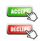 Accept or decline vector buttons