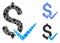 Accept Money Mosaic Icon of Round Dots