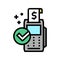 accept payment pos terminal color icon vector illustration