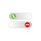 Accept and reject calls icon design template isolated