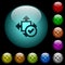 Accept size icons in color illuminated glass buttons