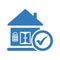 Accepted, approved, loan icon / blue color