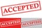 Accepted - rubber stamp /label.