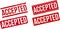 Accepted Rubber Stamp Set. Rubber Stamp Grunge Rubber Stamp - Vector