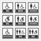 Accesible restroom signs, toilet sign for desabled people