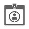 Access, badge, card, person, photo, profile, user gray icon