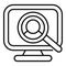 Access computer person icon outline vector. Scan check data