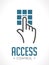 Access control technology - hand as key concept - icon sign