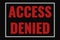 Access Denied text on dark screen