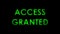 Access granted green message text