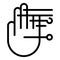 Access palm scanning icon outline vector. Biometric recognition