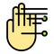 Access palm scanning icon vector flat