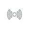 Access point, wi-fi signal, antenna thin line icon. Linear vector symbol