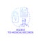 Access to medical records concept icon