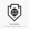 Access, World, Protection, Globe, Shield Line Icon Vector