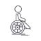 Accessibility for disabled icon, linear isolated illustration, thin line vector, web design sign, outline concept symbol
