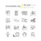 Accessibility facilities linear icons set