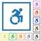 Accessibility flat framed icons