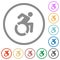 Accessibility flat icons with outlines