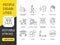 Accessibility icons set for people with disabilities, editable stroke. Hearing loss and deaf, deaf mute and auditory