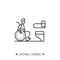 Accessible public toilet line icon. Editable