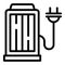 Accessible solar charging station icon, outline style