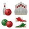 Accessories for bowling play, balls, pins or skittles, shoes