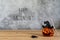 Accessories of decorations Happy Halloween day background concept.