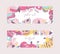 Accessories for girls banners vetor illustration. Woman stuff flyer with sales for shops and beauty salons. Fashion