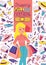 Accessories and shoes for young girls vetor illustration. Woman stuff banner, poster. Shopping will fix everything. Cute