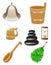 Accessories for steam bath or sauna vector illustration