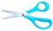 Accessory Light blue scissors The scissors is made of steel. The handle is made of plastic. Scissors is a type of sharp office