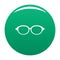 Accessory spectacles icon vector green