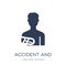 accident and injuries icon. Trendy flat vector accident and injuries icon on white background from law and justice collection