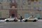 Accident involving taxi and car sharing cars on the Garden Ring in Moscow
