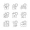 Accidents insurance policies linear icons set