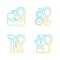 Accidents insurance types gradient linear vector icons set