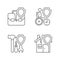 Accidents insurance types linear icons set