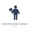 accomplished human icon. Trendy flat vector accomplished human i