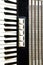 Accordion keyboard closeup